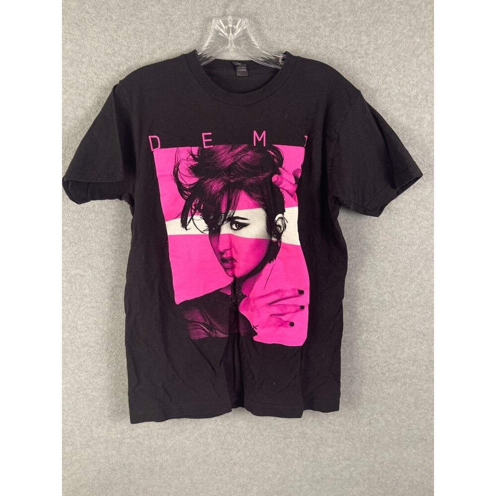 Demi Lavato Neon Lights Tour T Shirt Men's Size M Black Shirt Sleeve Band Tee